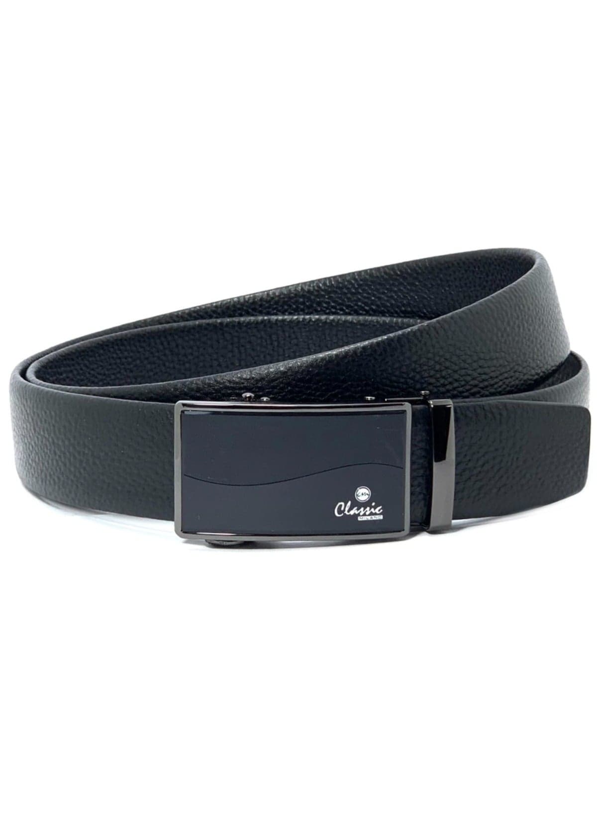 Classic Milano Men’s Leather Belt for men Fashion Belt Ratchet Dress Belts for men with Automatic Click Buckle for Mens Belt Enclosed in an Elegant Gift Box ALTHQ-3705-9 (Black) by Milano Leather