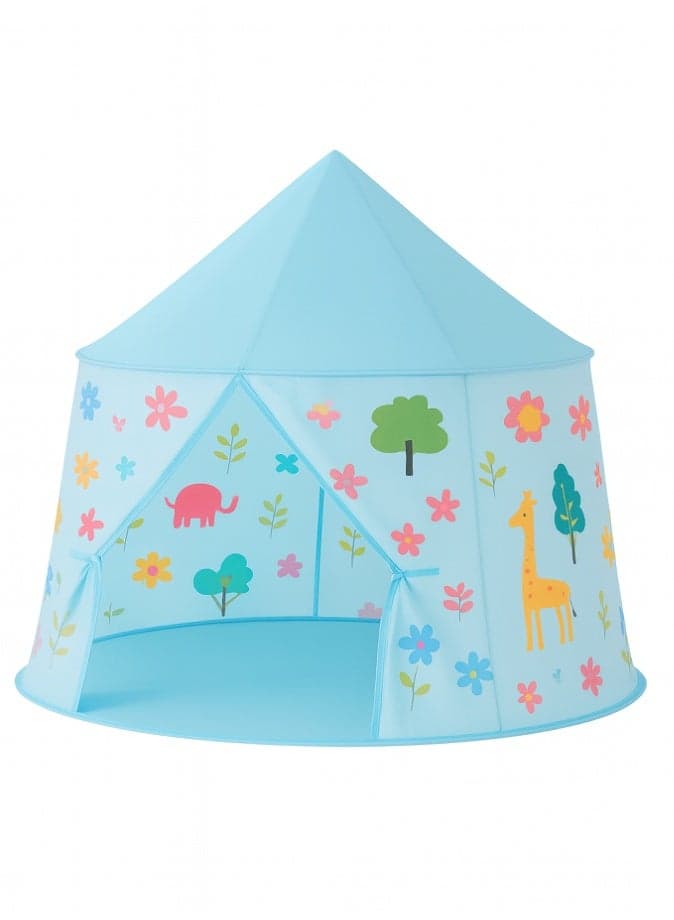 Kids Play Tent, Cartoon Castle Playhouse for Children, Indoor and Outdoor Foldable Playhouse with Cute Flower and Animal Prints, Lightweight and Easy to Assemble, 125 x 90 x 125 cm