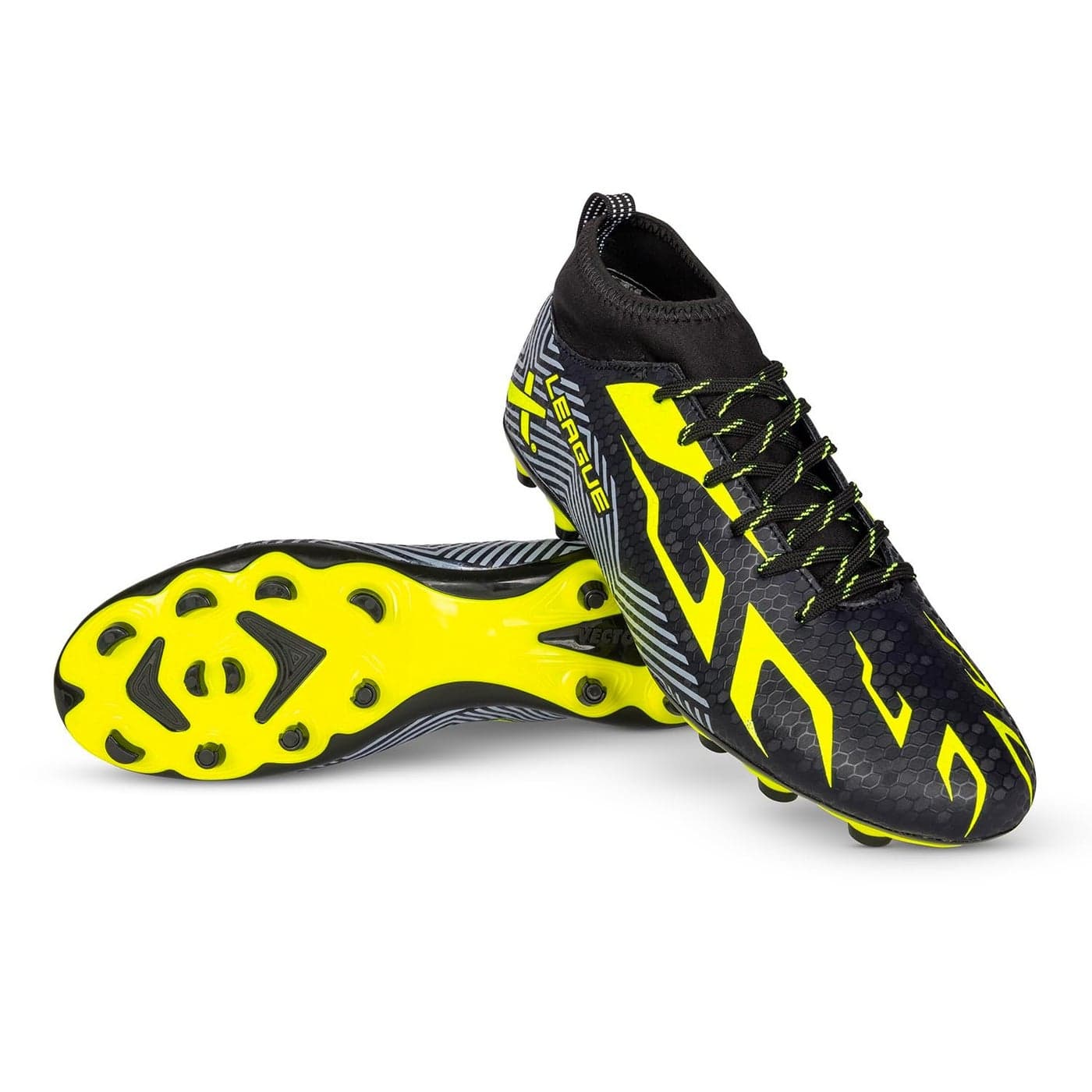 Vector X League Football/Soccer Shoes/Studs - Black-Green