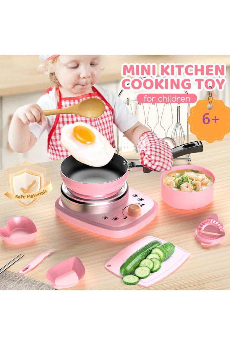 Real Cooking Toy Children's Mini Kitchen Complete Cooking Girl Small Kitchen Set Real Cooking Food Set for Kids Assorted Items