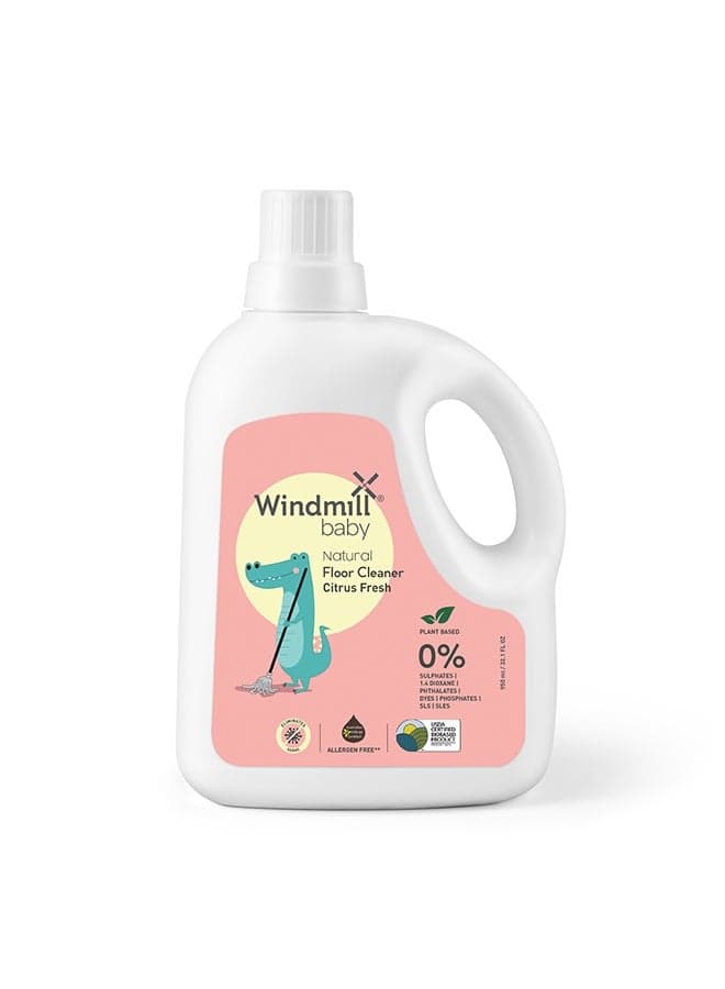 Baby Usda Certified Natural Floor Cleaner, Allergen & Alcohol Free, Baby Friendly, Pet Friendly, Citrus Fresh, For All Floor Types - 950Ml