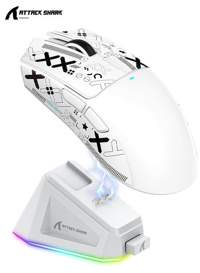 X11 Lightweight Wireless Gaming Mouse with RGB Charging Dock, Tri-Mode: 2.4G/USB-C Wired/BT, Up to 22K DPI, PAW3311 Optical Sensor, HUYU Switch, 5 Programmable Buttons for PC/Mac