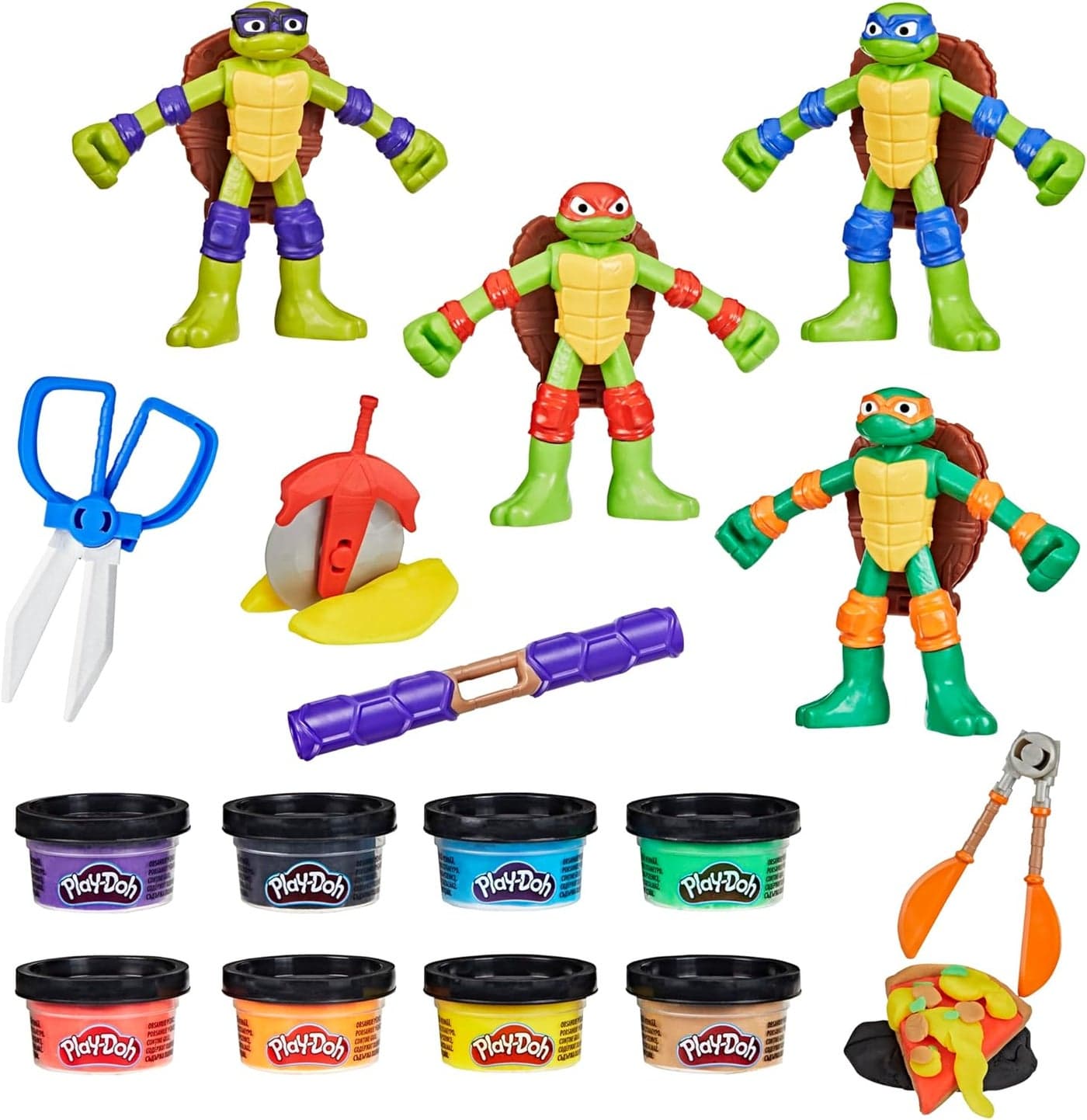 0Teenage Mutant Ninja Turtles Cowabunga Creations Bendy Action Figures Set
