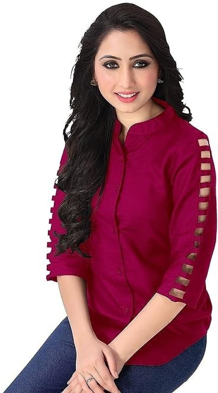 Maroon Casual Top for Women