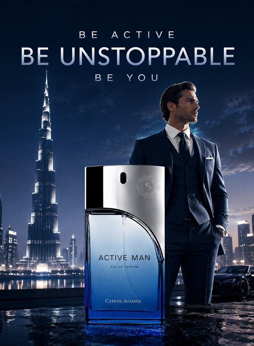 Chris Adams Active Man Eau De Parfum 100ML – Energizing Fragrance for the Modern, Confident, and Dynamic Gentleman