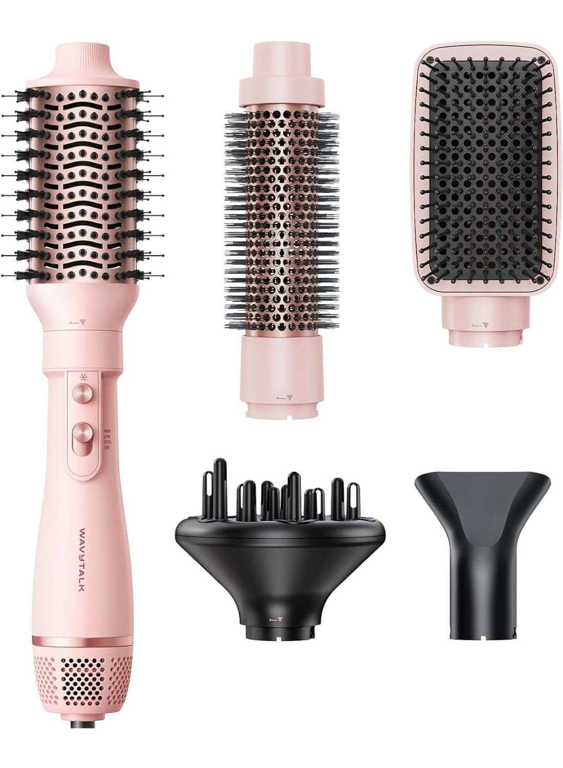 Dryer Brush Set, Wavytalk Air Sculpt 5-in-1 Hot Air Brush Set, Multi Hair Styler for Salon Blowouts, Smooth Curls, Volumizing and Straightening, Sleek and Less Frizz