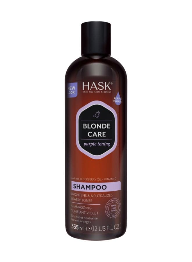 Blonde Care Purple Toning Shampoo for Blonde & Highlighted Hair - Neutralizes Brassiness & Reduces Yellow Tones with Elderberry Oil (355 ml)