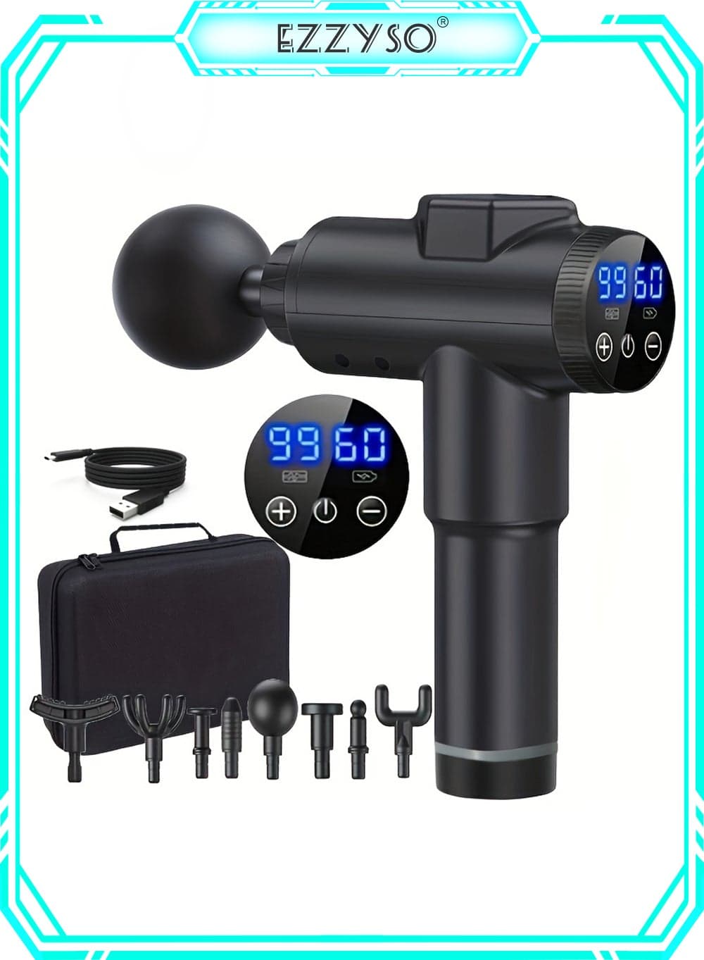 99 Level Massage Gun Usb Rechargeable 8 Heads Ultra-quiet And Powerful Motor Relax Deep Tissue Muscle Relaxation Massager Fascia Massager For Back Neck Pain Relief