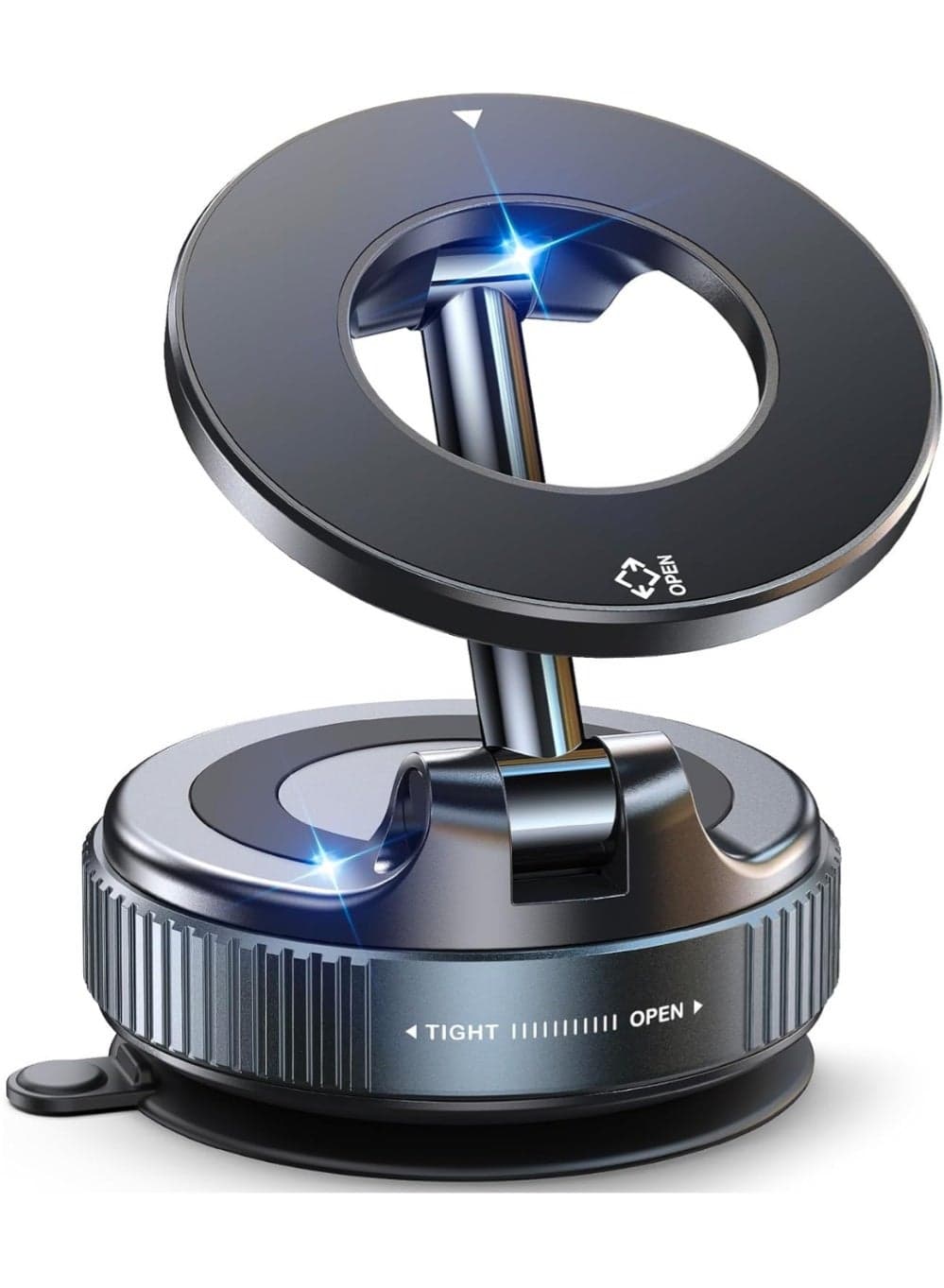 Magnetic Suction Cup Phone Mount for Magsafe, 360° Rotatable and Foldable Magnetic Car Phone Holder, Pocket Size Foldable Car Mount, Cell Phone Holders for Your Car for iPhone 17 16 15 14 13 12 Series, with Vacuum Suction Cup and Magnetic Ring