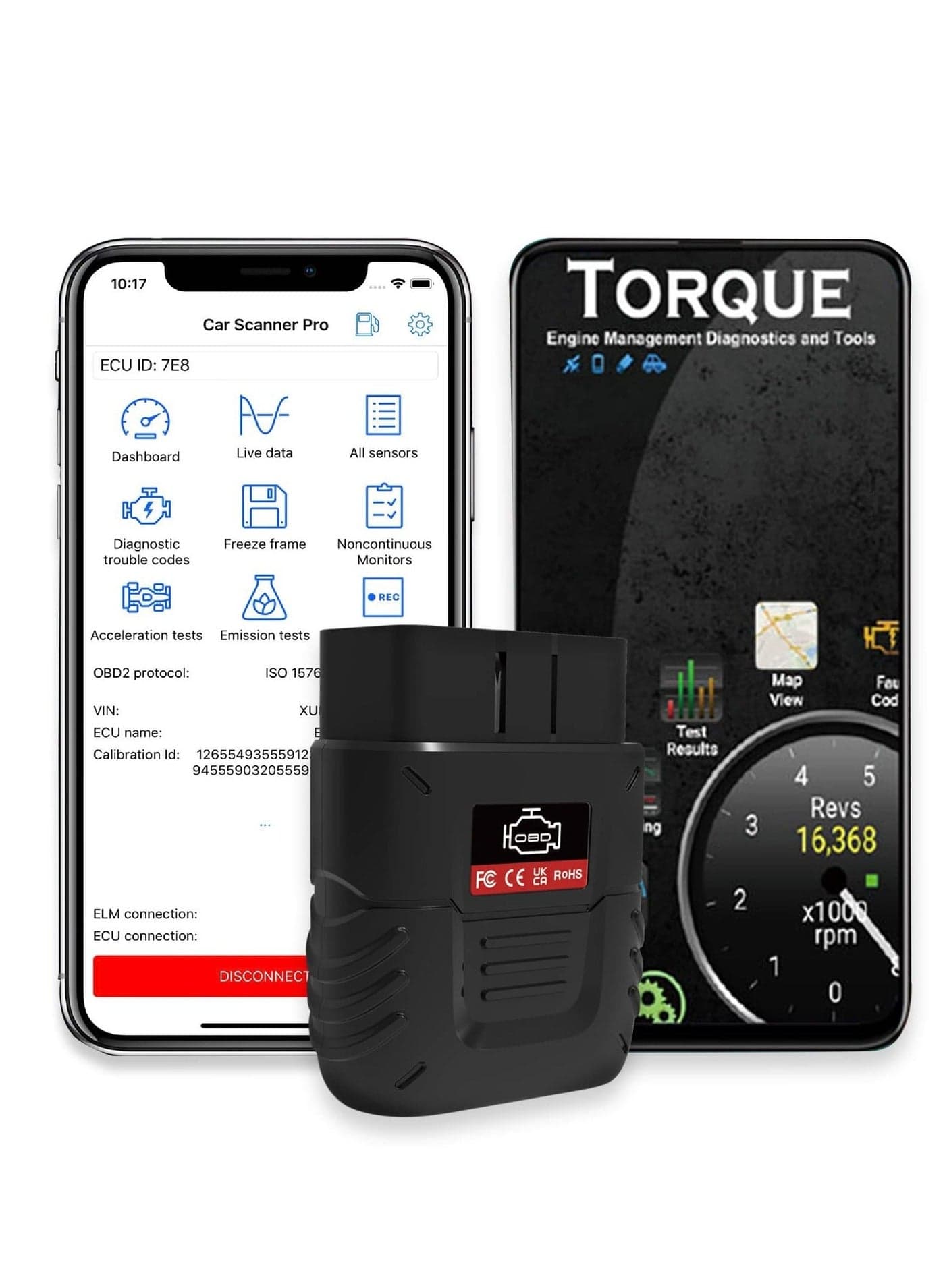 Bluetooth Car Scanner, Auto Diagnostic Scan Tool Car Fault Code Reader SinoTrack OBD2 Car Fault Reader Wireless Car Code Reader for iOS & Android Compatible with OBDII Protocol Vehicle Bluetooth 4.2