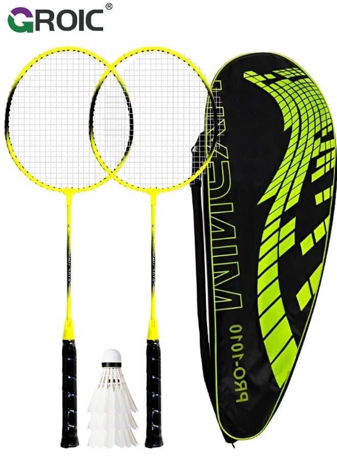 Badminton Set, 2-Piece – 1 Bag, 2 Rackets & 3 Balls, Outdoor Sports Equipment