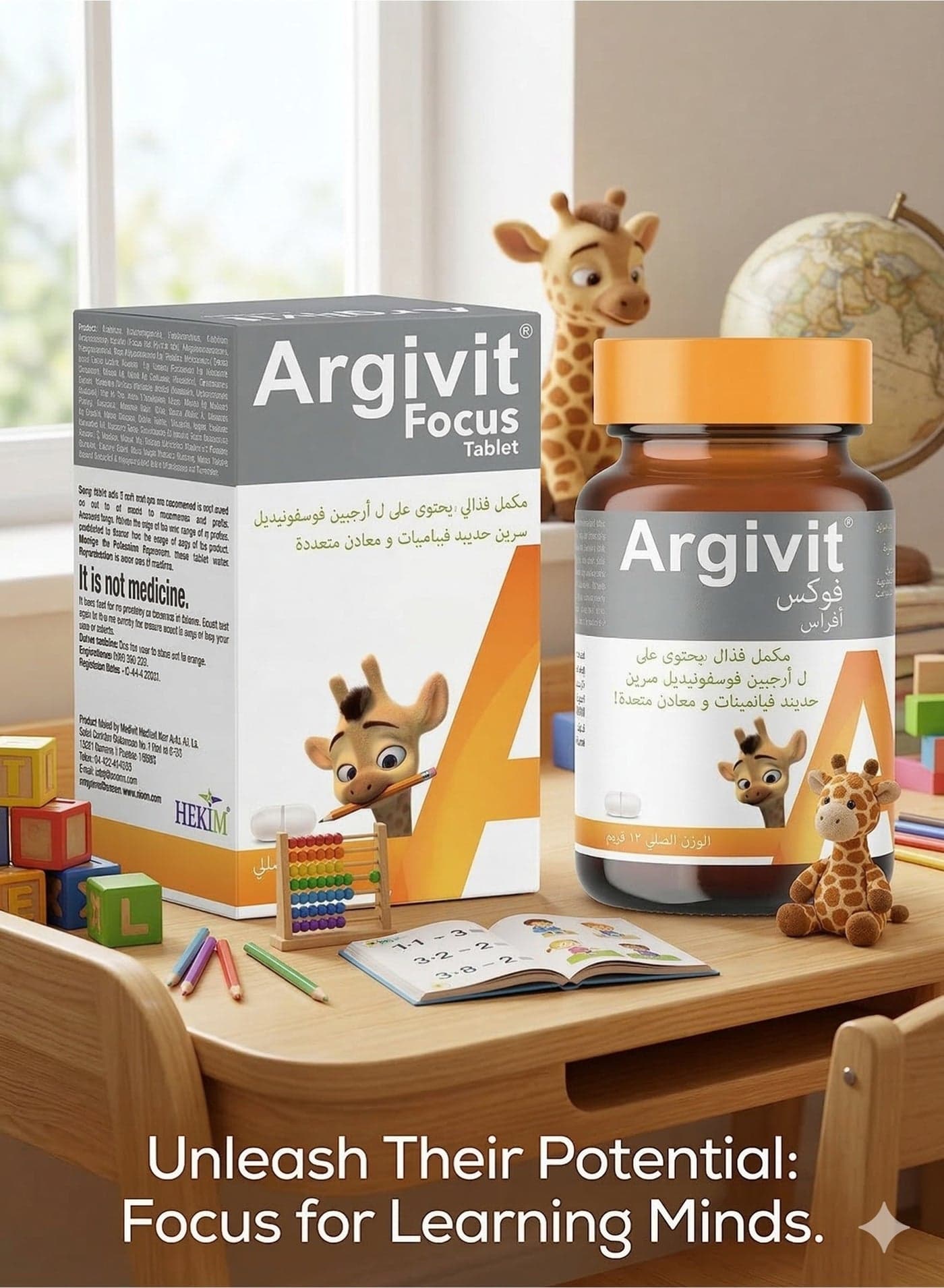 Argivit Focus Tablets 30 Tablets for Kids | Brain Development, Memory & Concentration Support | Multivitamin for Study Focus & Mental Performance