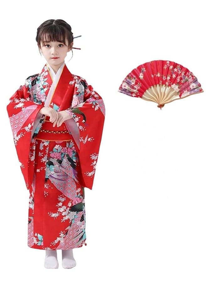Japanese Traditional Dress Kimono Robe for Kids Girls Costume