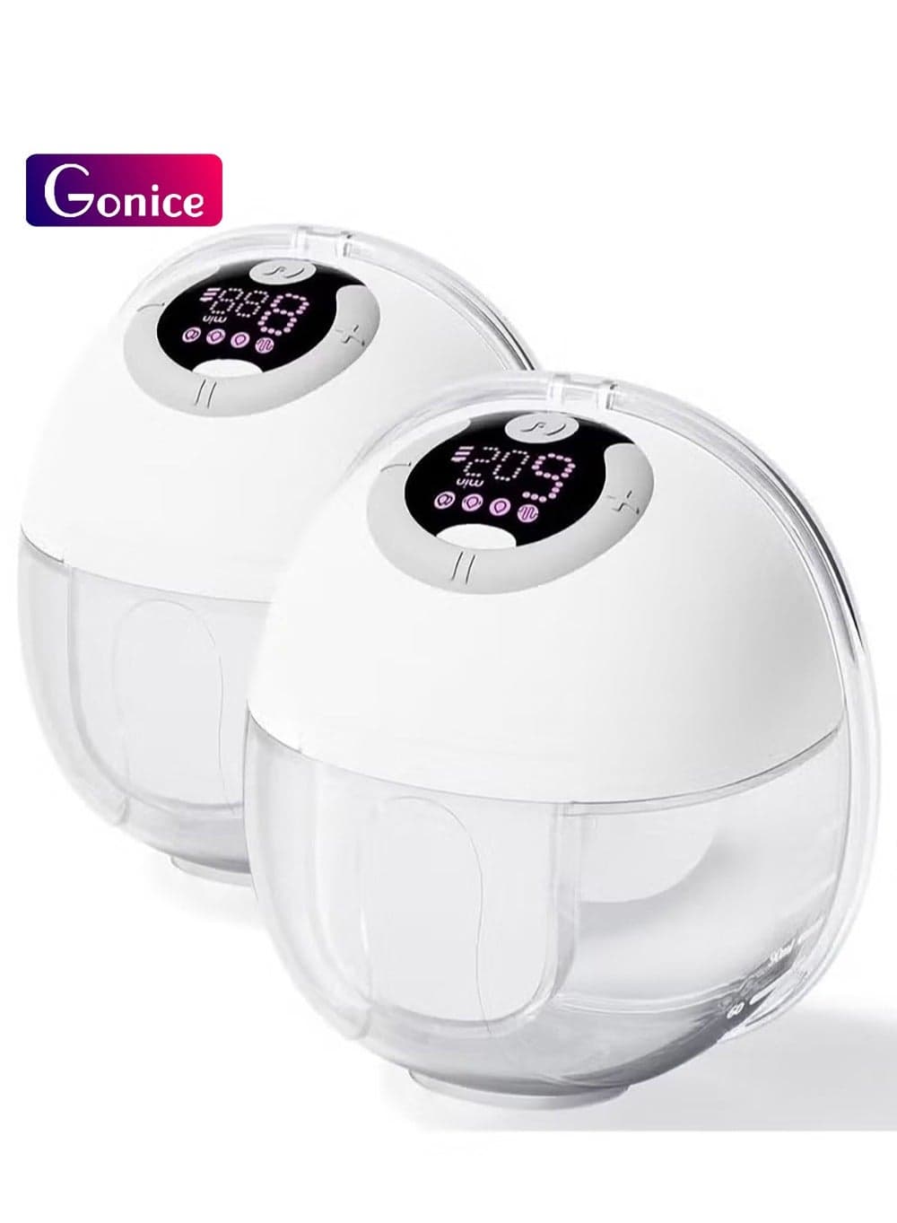 Wearable Breast Pump, Hands-Free Breast Pump with 4 Modes & 9 Levels, Double Electric Breast Pump with Display, Portable Breast Pump, 2 Pack