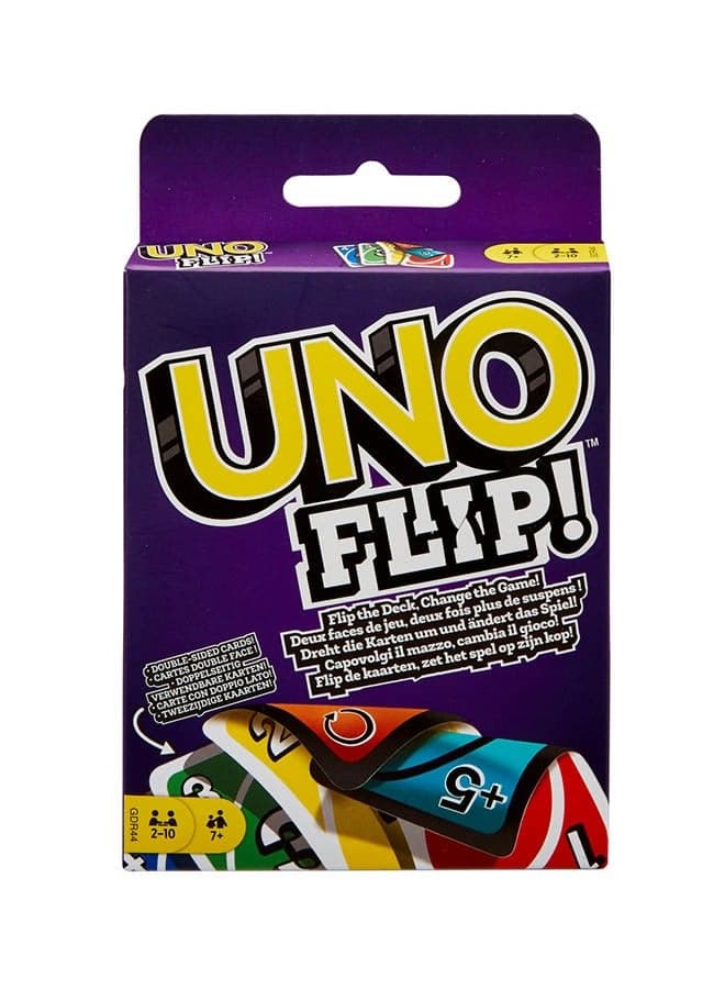 Original UNO™ FLIP!™ Card Game – Double-Sided Deck with Light & Dark Sides, New Action Cards, FLIP Card, Ideal for Kids & Adults, Ages 7+