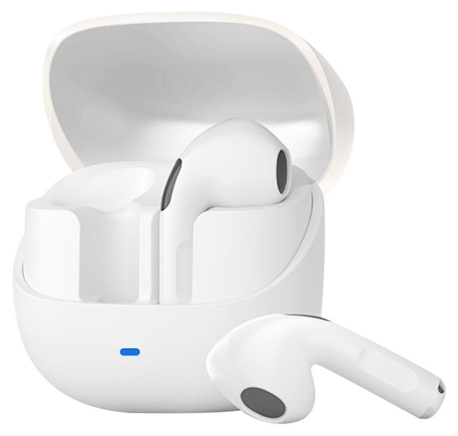 True Wireless Earbuds, Semi-In-Ear Bluetooth 6.0 Headphones, Bluetooth Earbuds with Easy Touch Control, Light-Weight Comfortable Earphones Noise Reduction Clear Call, Soft Ear Tips Ergonomic Fit for Daily Use Work Study Travel