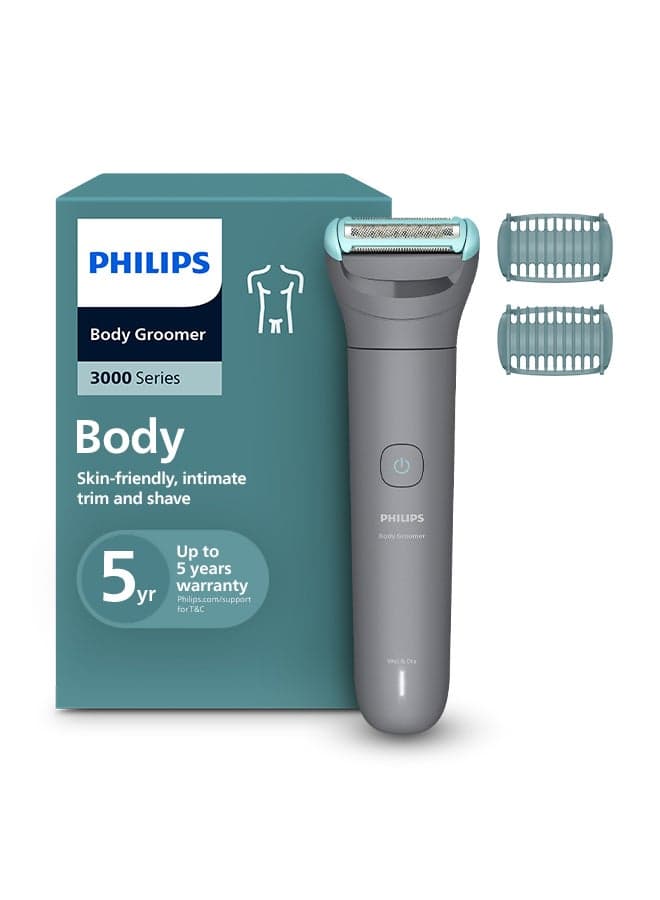 Series 3000 Body Groomer With Triple Protect Shave System, BG3480/15 - Mid Grey