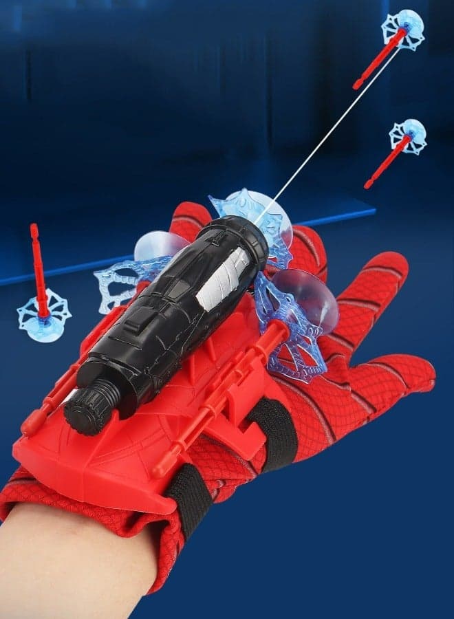 Superhero Launcher Gloves for Spiderman, Hero Launcher Wrist Toy Set, Super Hero Web Shooter for Kids, Spider Launcher Wrist Toys Costume Cosplay Hero Props Gift