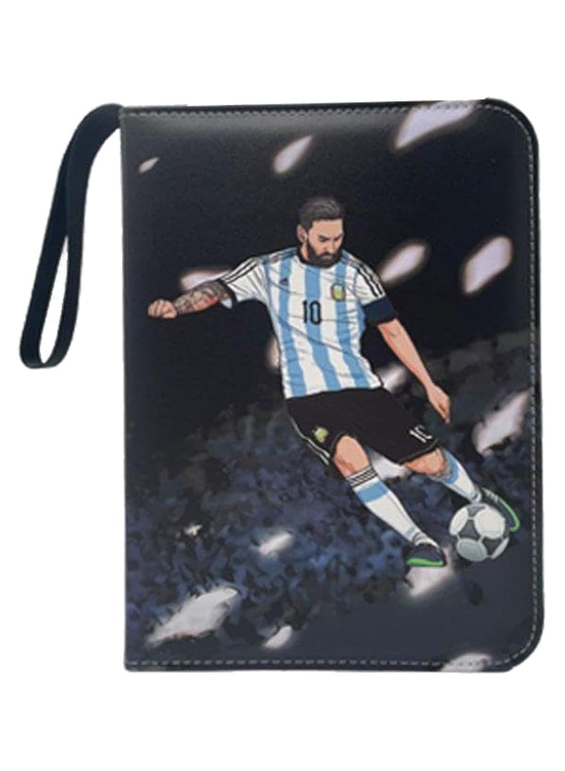 Maanys Football Card Holder Premium PU Leather Binder for World Cup 2022 Football Trading Card Album, Holds up to 400 Cards 50 Removable Sleeves