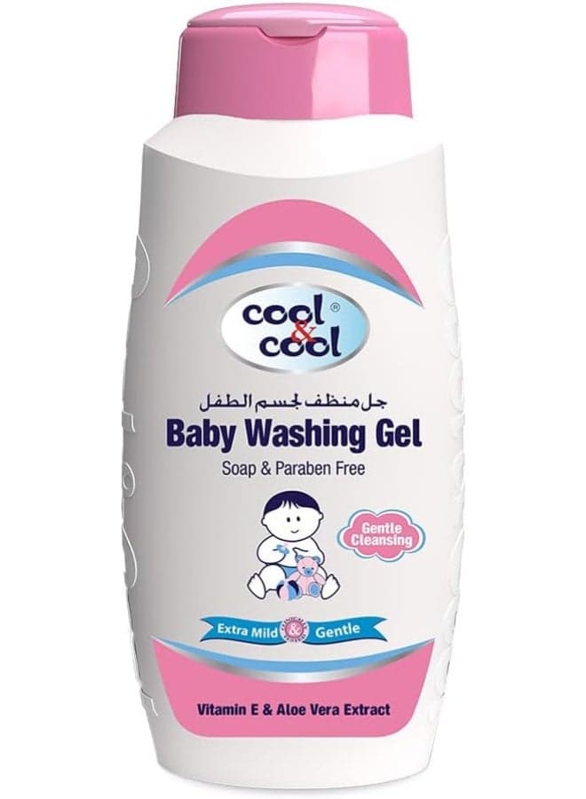 Cool & Cool Baby Washing Gel- 60ML - Head to Toe Baby Bath, Dye Free, Tear Free, Alcohol Free, Paraben-Free, Vitamin-E & Aloe Vera Extract With Extra Mild Formula