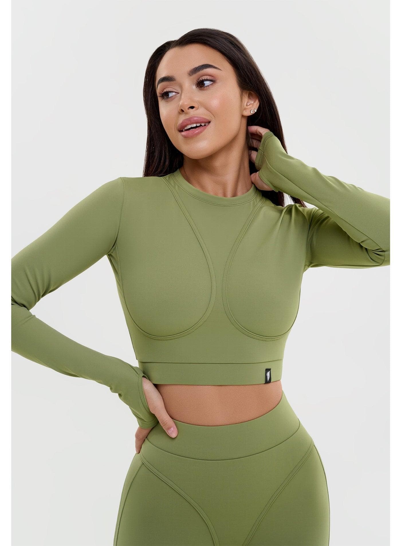 Rashguard Extra Crop Top for Ladies – Green