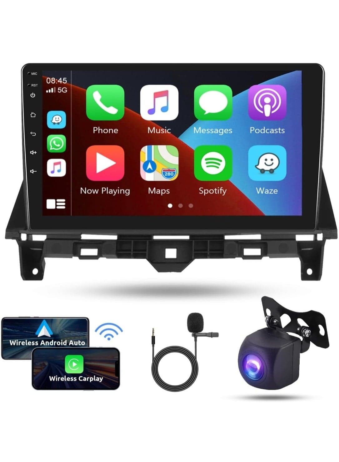 Android Car Stereo For Honda Accord 8th 2008-2013 4GB RAM Support Apple Carplay Android Auto Wireless QLED Touch Screen Fast Interface Quick Boot AHD Camera Included SIM Card Bluetooth USB Video