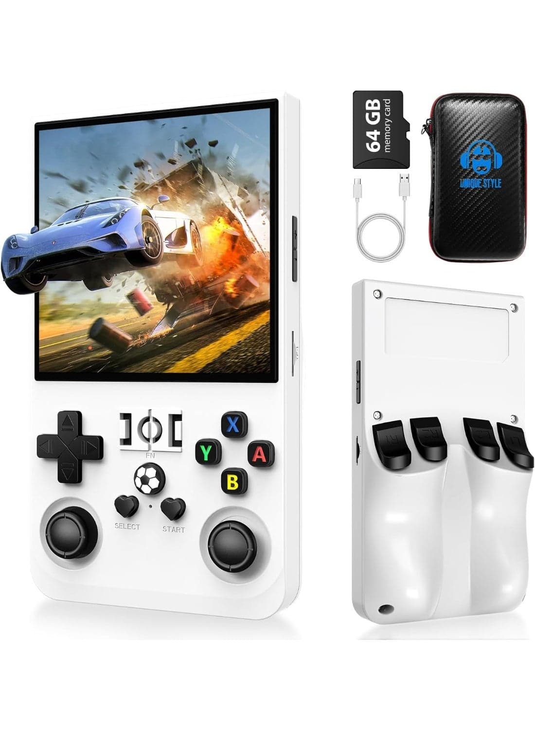 Retro Handheld Game Console with Storage Pouch – 4.0 Inch IPS HD Screen, Open Source Linux System, Supports 20+ Emulators & 18,000+ Classic Games, Portable Handheld Gaming Device with 16GB–256GB TF Card, 1GB RAM + 8GB Storage, 720P Resolution (Assorted Colors)