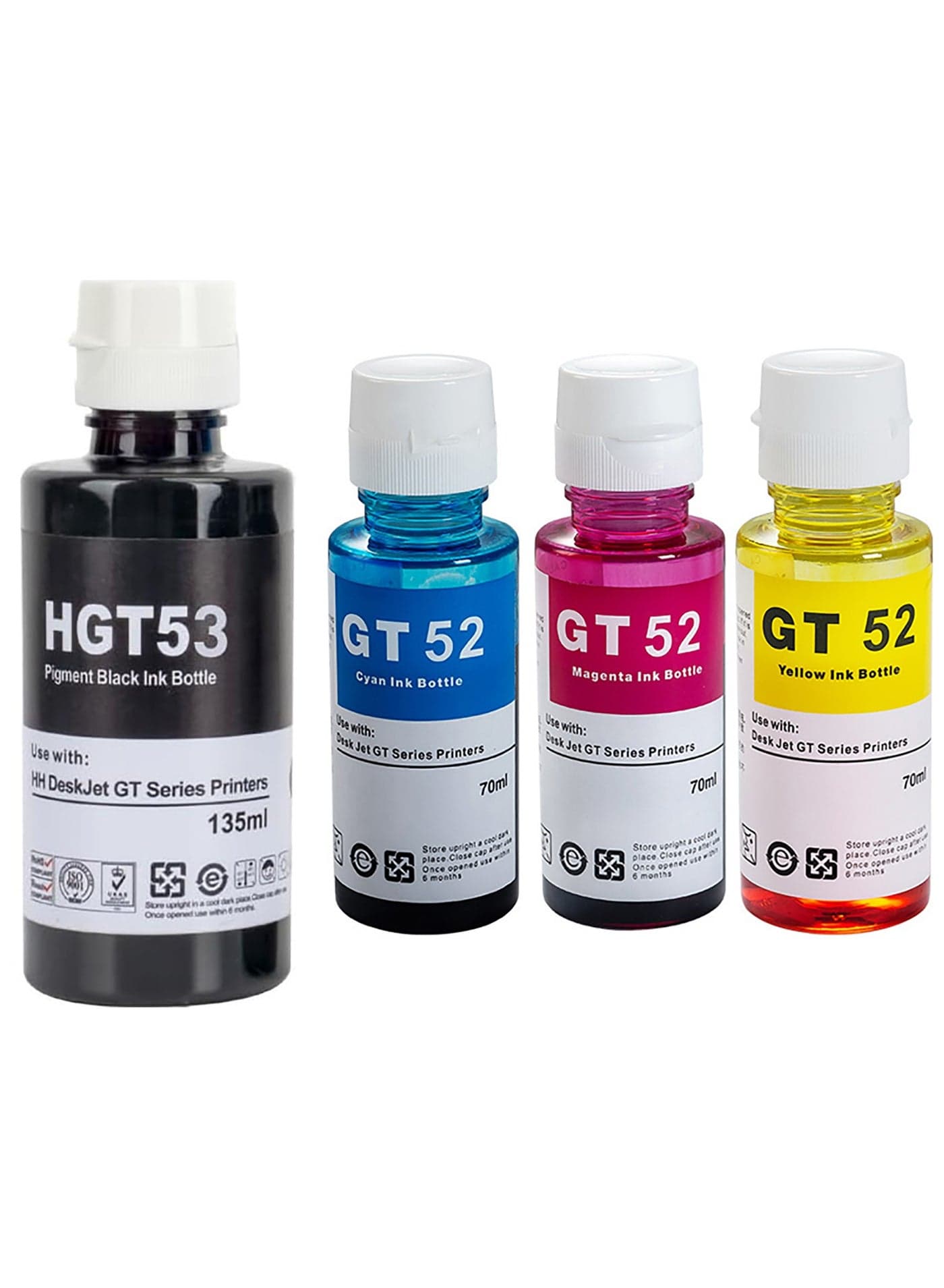 Ink Refill Kit Compatible With HP Printer DeskJet Smart GT Tank Ink (4-Packs)