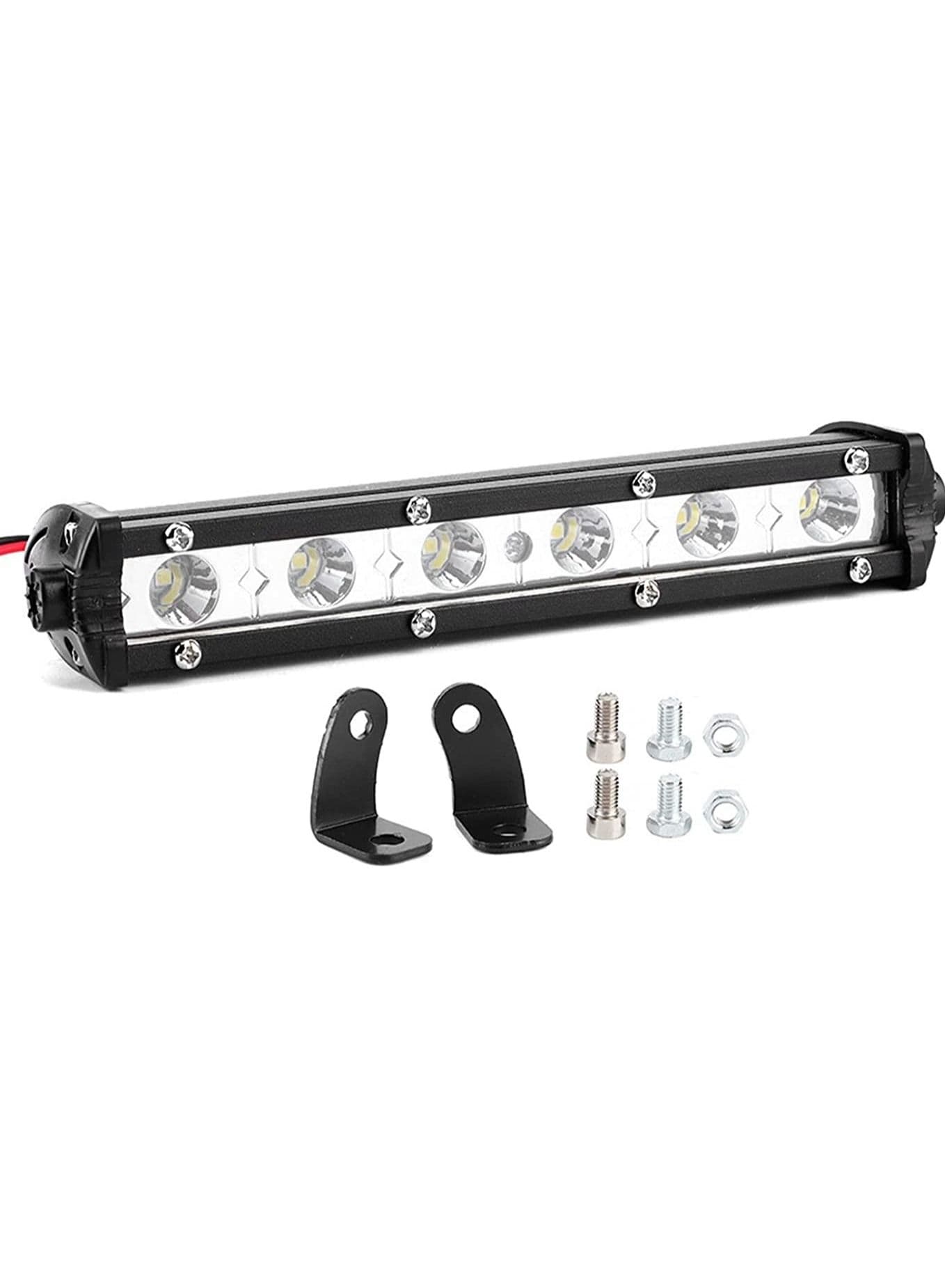 12V Auto Work Light Led Waterproof,7in 18W 6LED 6000K White Work Light IP67 Ultra Slim Lamp Bar Stripe for Offroad Ships Auto