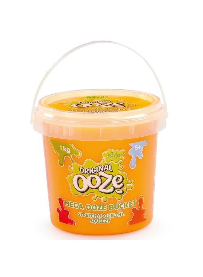 Ooze Mega Bucket Orange Slime, 1kg | Kids Slime | Soft & Stretchy | Creative Fun Ideas | Develops Sensory Skills | Entertaining Toy | Stress Relief Toys for Kids