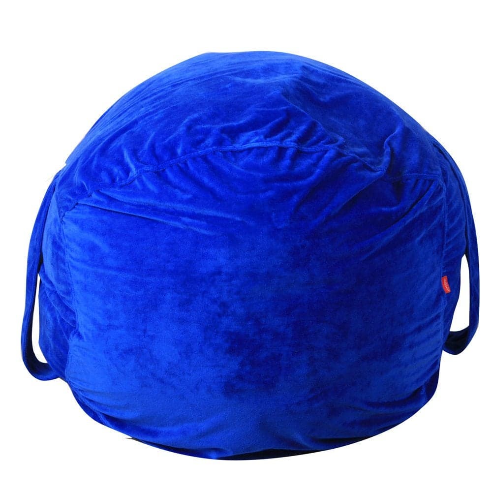 Kids Stuffed Animal Plush Toy Storage Bean Bag Soft Pouch Stripe Fabric Chair (Blue)