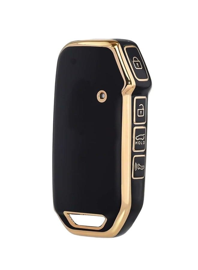 Kia Key Fob Cover, Key Case Shell Compatible with Kia Cerato Ceed Forte NIRO Sorento Seltos Sportage Soul Telluride Remote Smart Key Protector (Black)