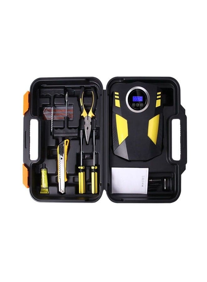 Tire Inflator Portable Air Compressor – 12V DC Air Pump for Car Tires with Digital Pressure Gauge and Emergency Led Light and Tool kit