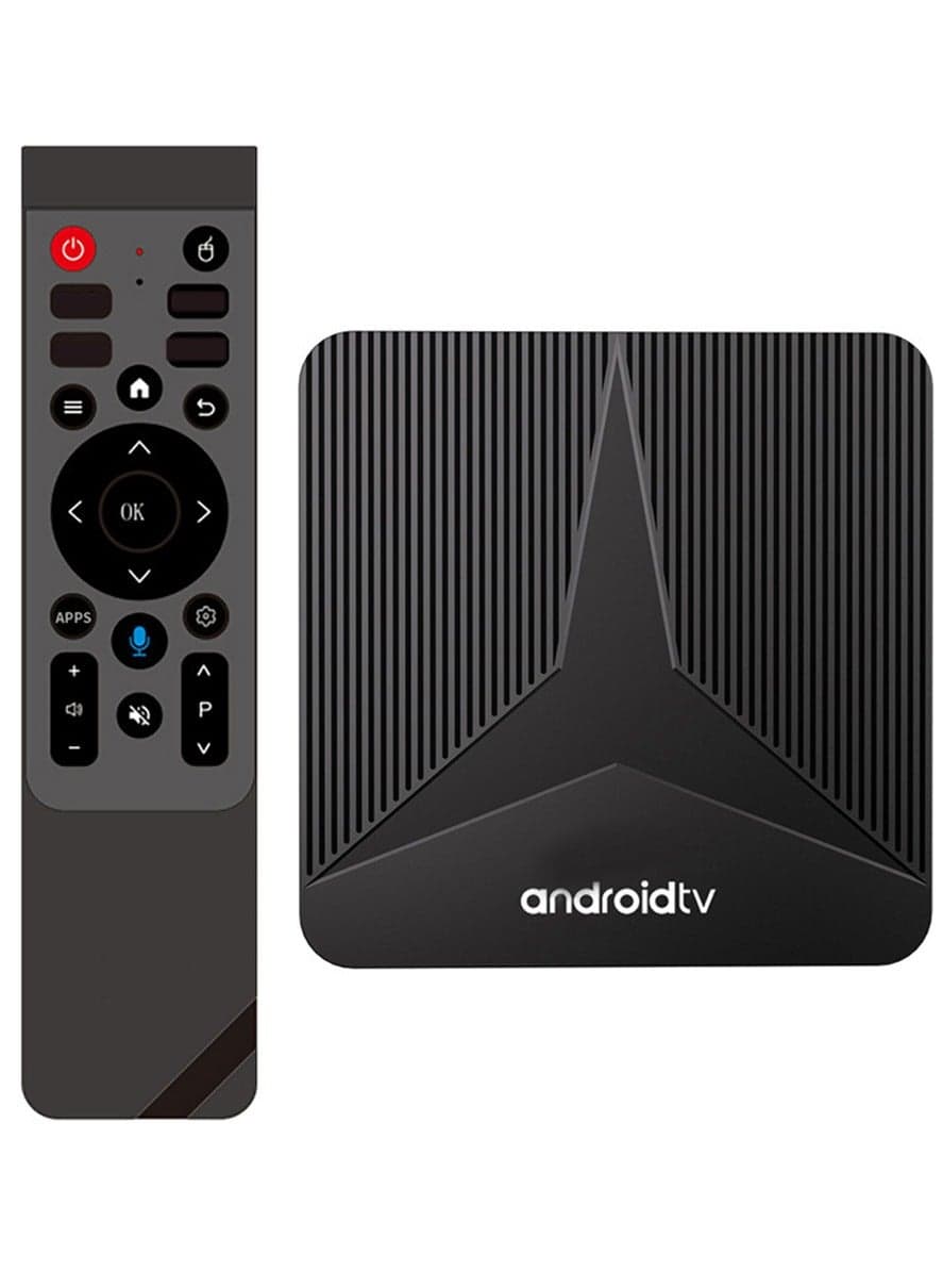 Android TV Box 14.0 4K 2GB RAM 16GB ROM Quad Core 64bit, Support Dual-WiFi 2.4G/5G WIFI6 3D HDR10+ BT5.0 with Voice Remote Control