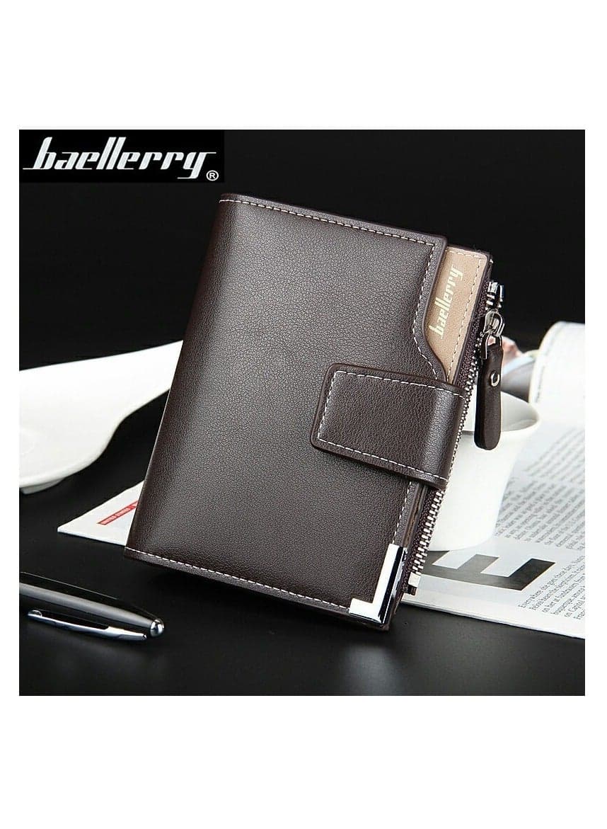 Short travel wallet Vintage mini bifold wallet zipper card holders coin purse leather wallet