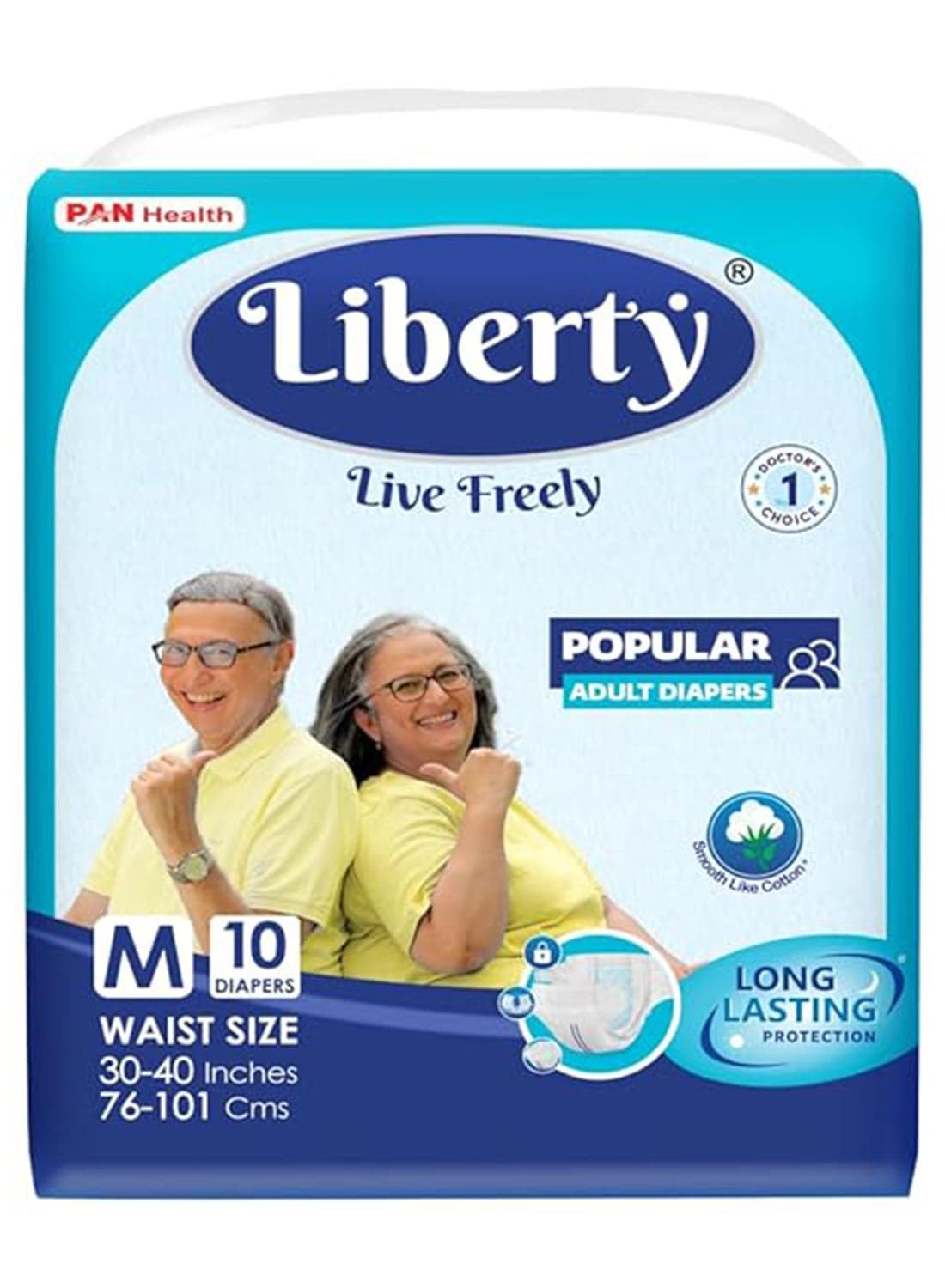 Popular Adult Diapers Tape Style Medium M Size 10 Count Waist Size 76-101Cm 30-40 Inches Unisex Wetness Indicator Pack Of 1