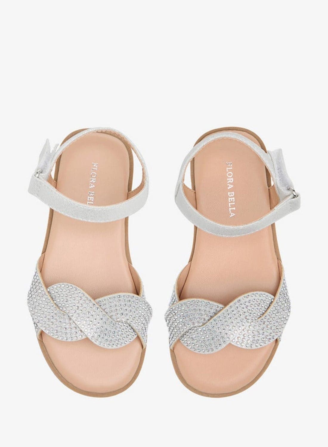 Girls Embellished Sandals with Hook and Loop Closure