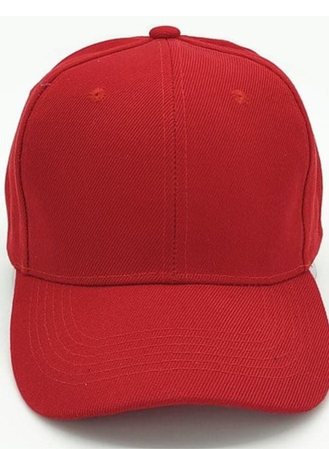 Classic Red Polyester Baseball Cap - Adjustable Unisex Dad Hat for Running, Workouts, and Outdoor Activities in All Seasons