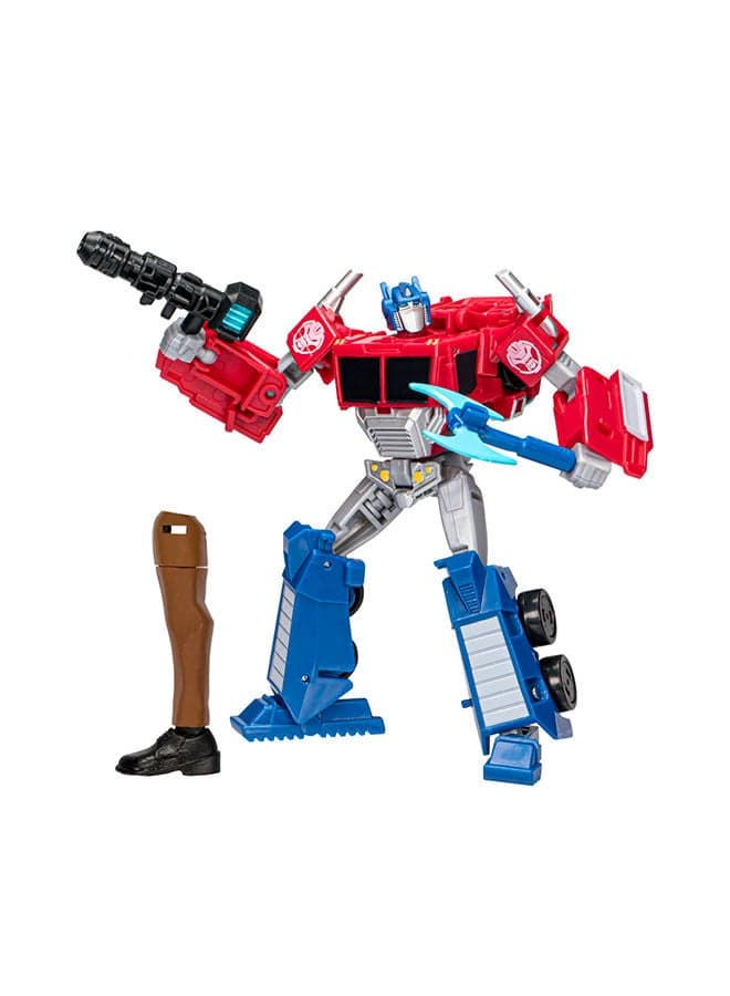 Transformers Toys Earthspark Deluxe Class Optimus Prime Action Figure 5-Inch Robot Toys For Kids Ages 6 And Up