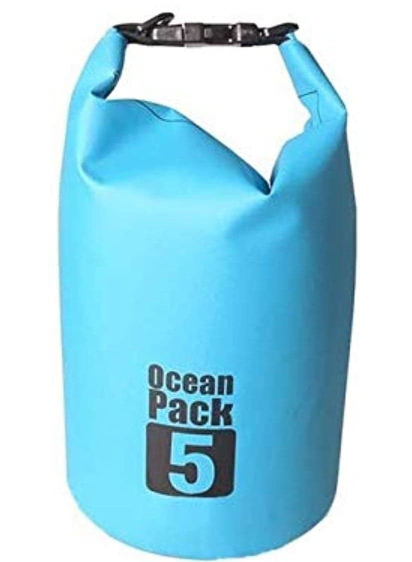 PVC Waterproof Dry Bag 5L Diving Foldable Storage Man Women Beach Swimming Bag Rafting River Ocean backpack Dry for Kayaking, Beach, Rafting, Boating, Hiking, Camping and Fishing, 23x18cm-Blue