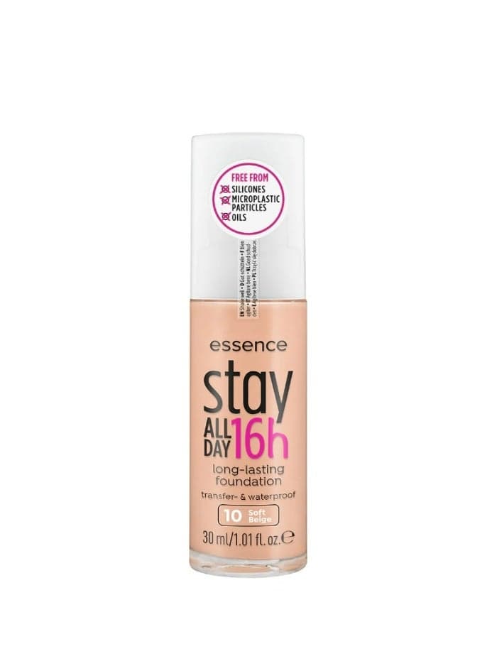 Essence Stay All Day 16H Long-Lasting Foundation 30ml – Shade 10 Soft Beige, Lightweight Full Coverage