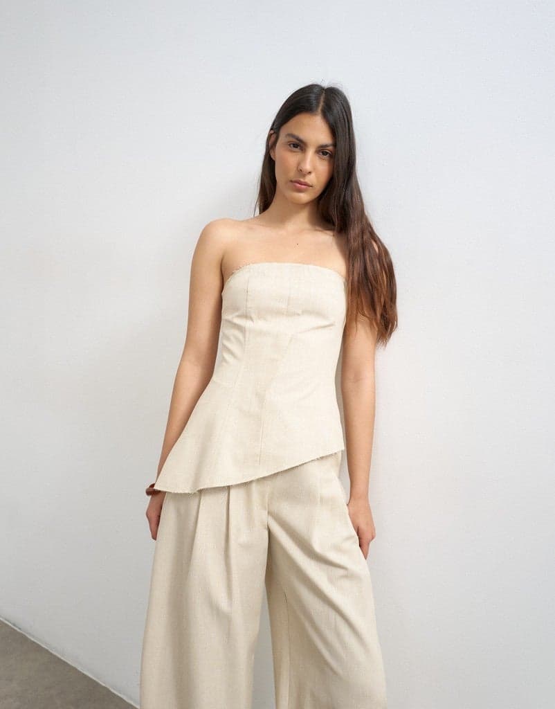 Open Neckline Assymetric Bandeau Top
