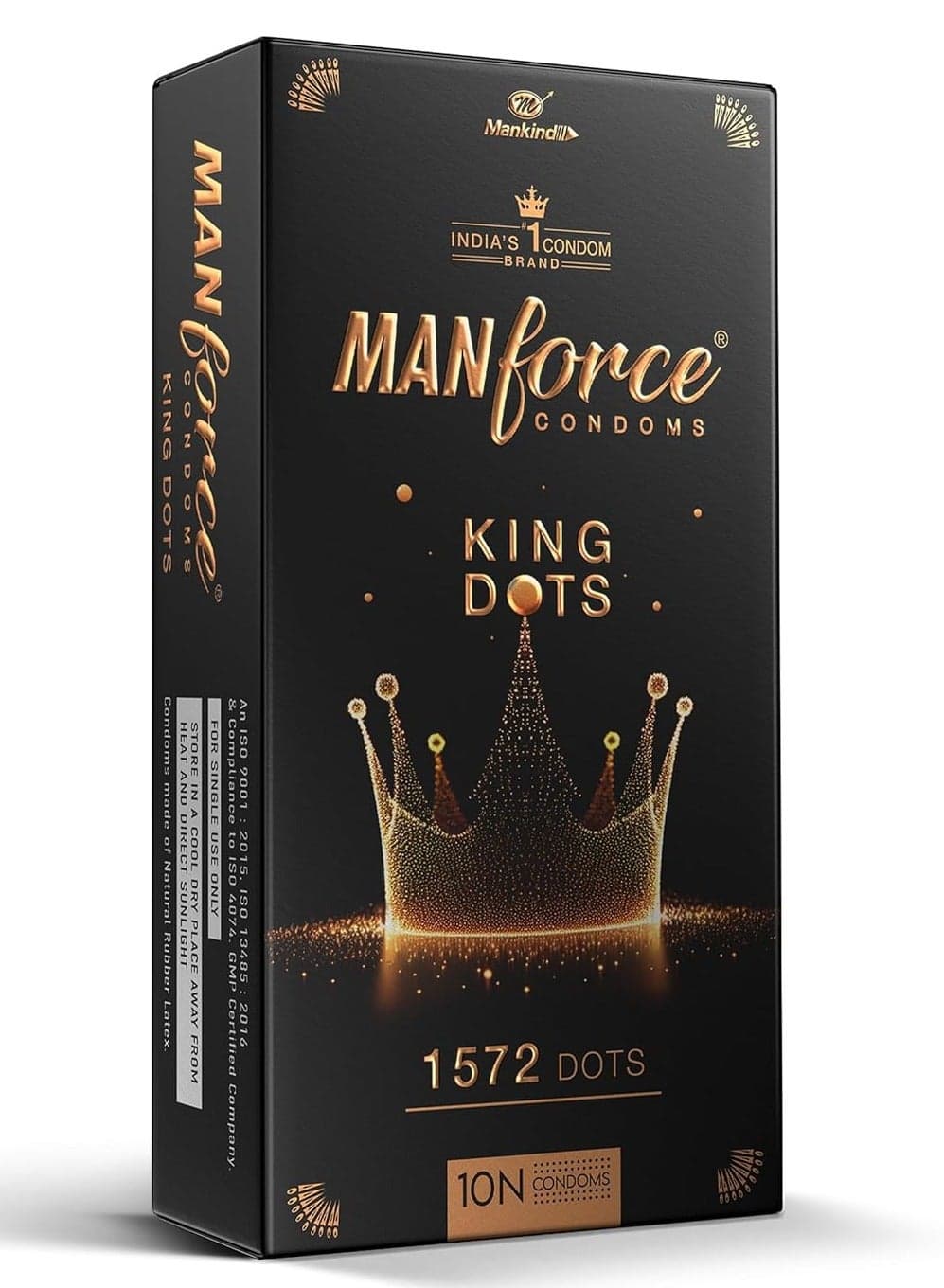 Manforce King Dots Extra Dotted Unflavored Condoms, 10N