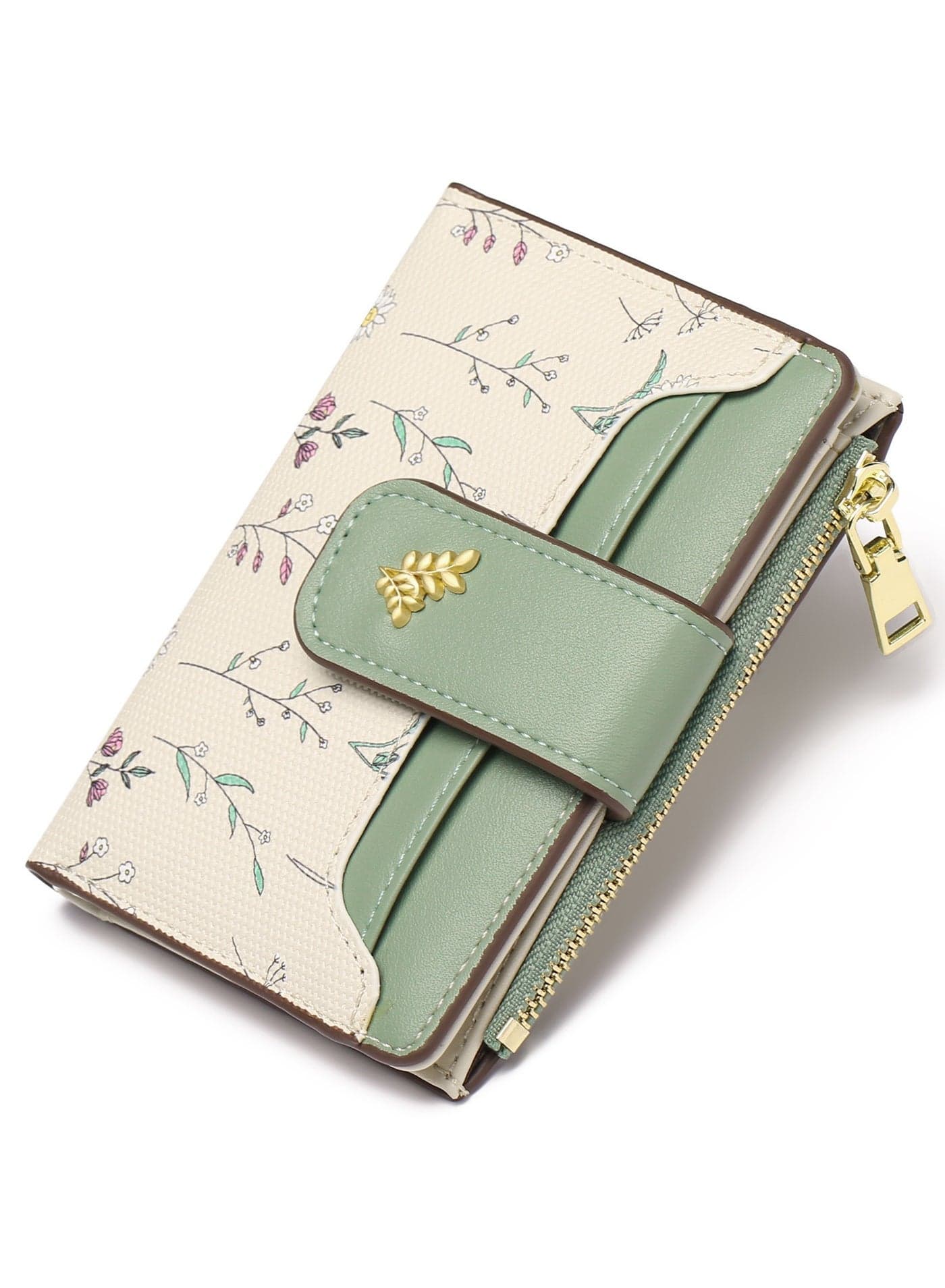 Women Wallet Leather Short Wallet Bifold RFID Blocking Wallet Credit Card Holder Organizer with Zipper Pocket Mini Lady Purse