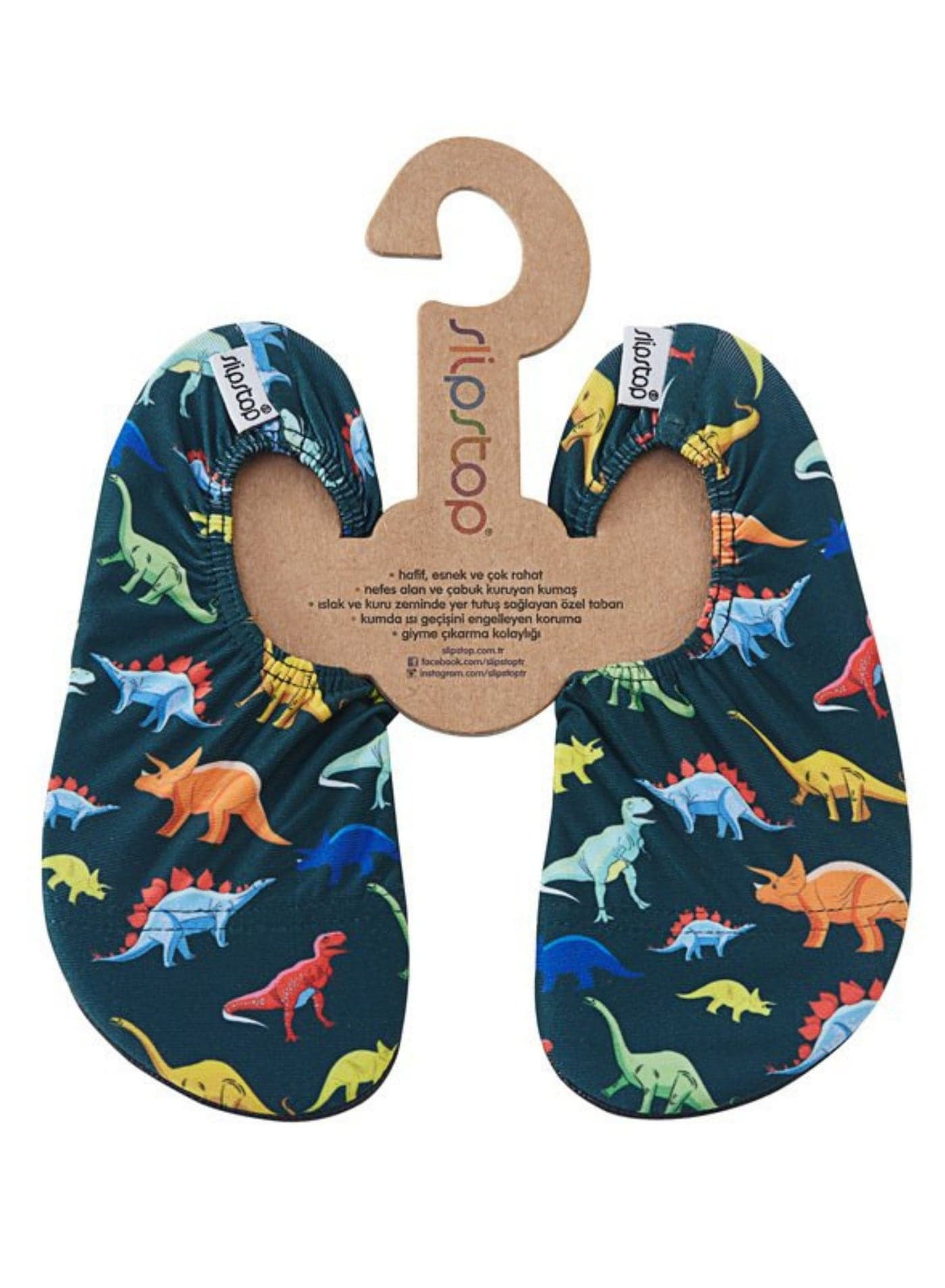 Slipstop Dino Kids Non Slip Water and Beach Shoes Lightweight Quick Dry Swim Ready Footwear for Babies and Children