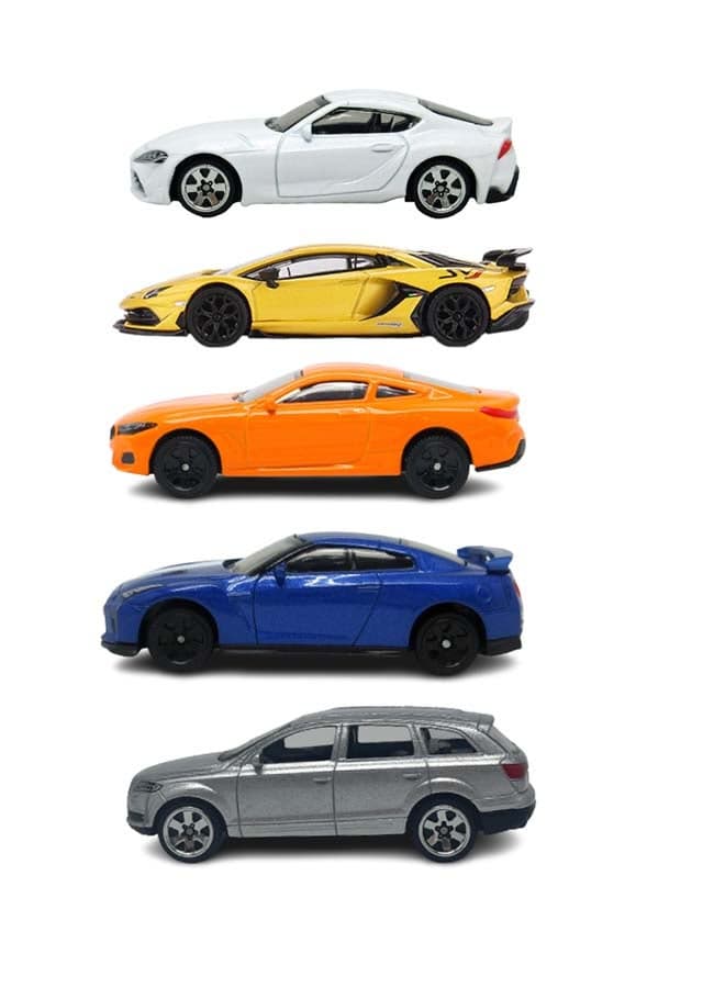 Exceptional Series, 5Pc 1:64 Sized Supra, Aventador, BMW, Audi, GTR | DieCast Replica, Ultimate Collector's Item, Toy Car, Bundle Collection | Size 1:64, For Kids 3+