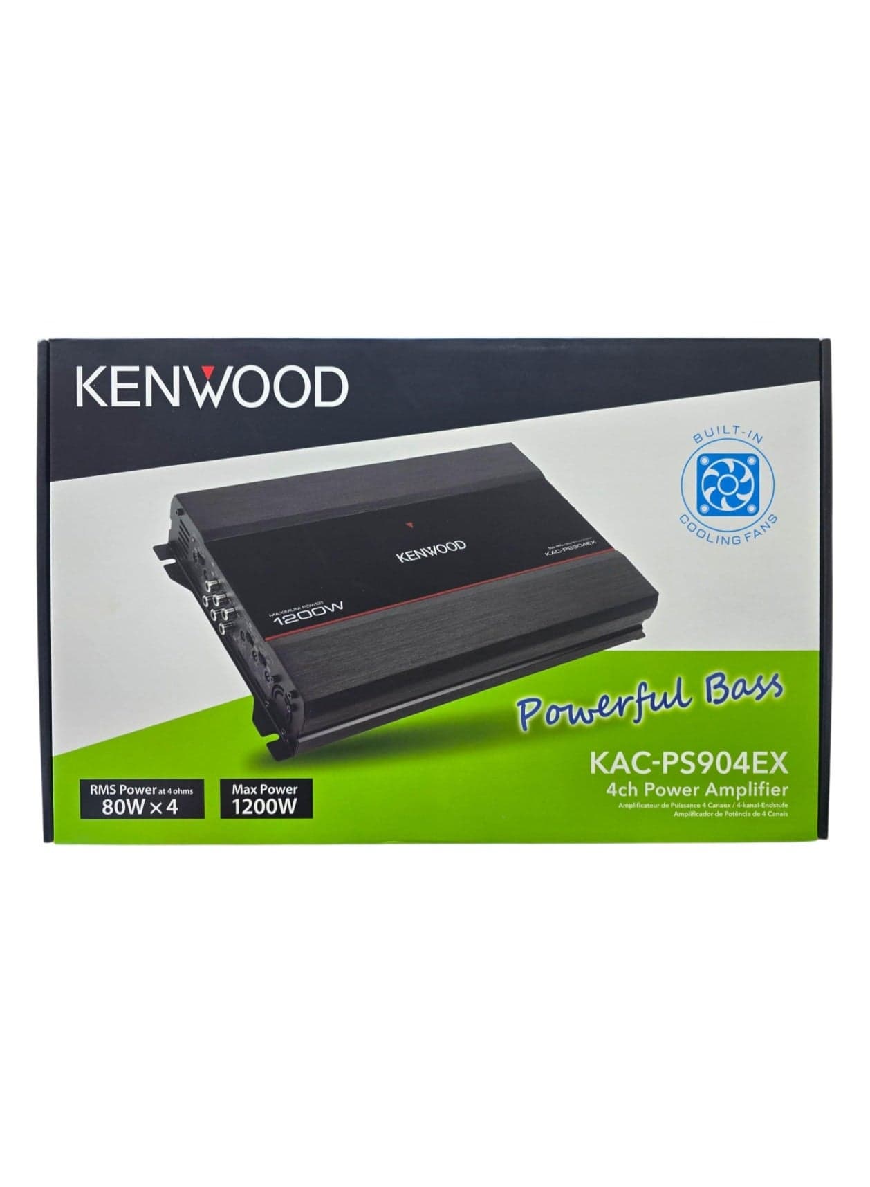 Kenwood KAC-PS904EX 4-Channel Car Amplifier – 1200W Max Power | 80W x4 RMS @4Ω | 110W x4 RMS @2Ω | Bridgeable 170W x2 | HPF & LPF | 100dB SNR | Stereo/Mono RCA Output