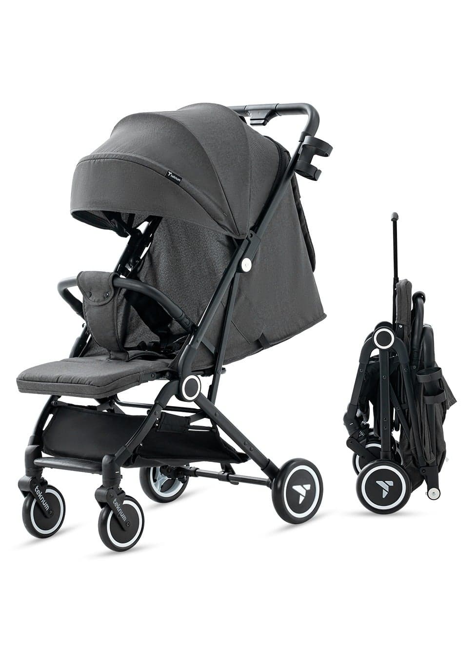 TEKNUM Travel Cabin Stroller with Coffee Cup Holder - Grey