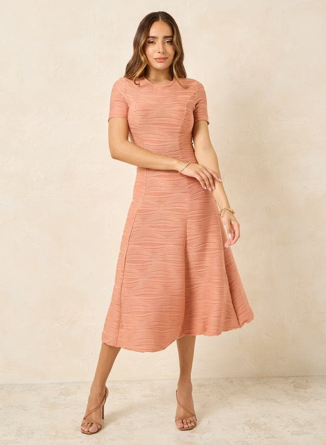 Textured Fit & Flare Dress