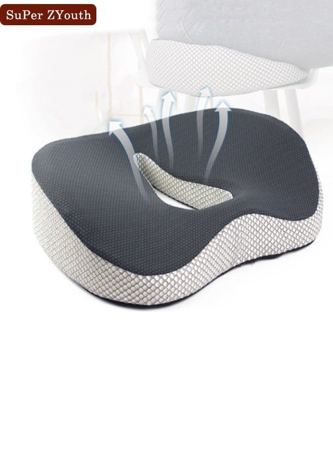 Memory Foam Seat Cushion for Protecting Coccyx and Correcting Sitting Posture, Non-slip, Portable, Breathable, Suitable for Cars, Student Desks, Office Chair Cushions